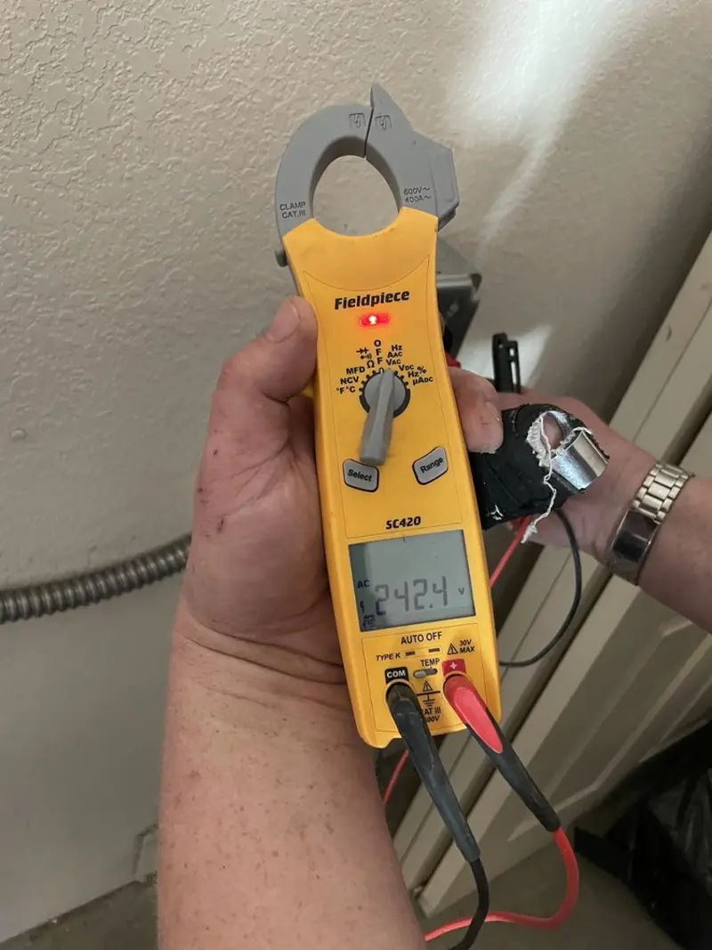 Voltage testing with clamp meter during Hot Tub / Pool Electrical Wiring in Maxatawny